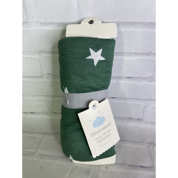 cloud island Other - Cloud Island Baby Jersey Knit Blanket Lovey Security Green White Stars